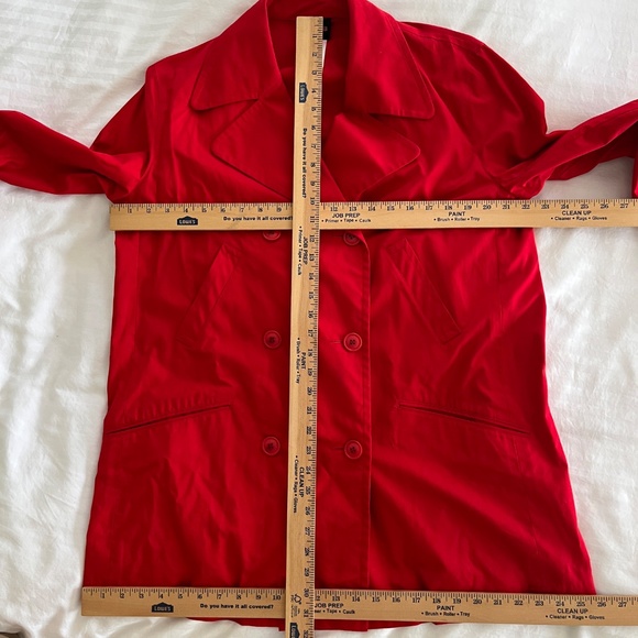 ICB Red Double-Breasted Cotton Jacket Trench Japan/Onward Holdings - Picture 4 of 7